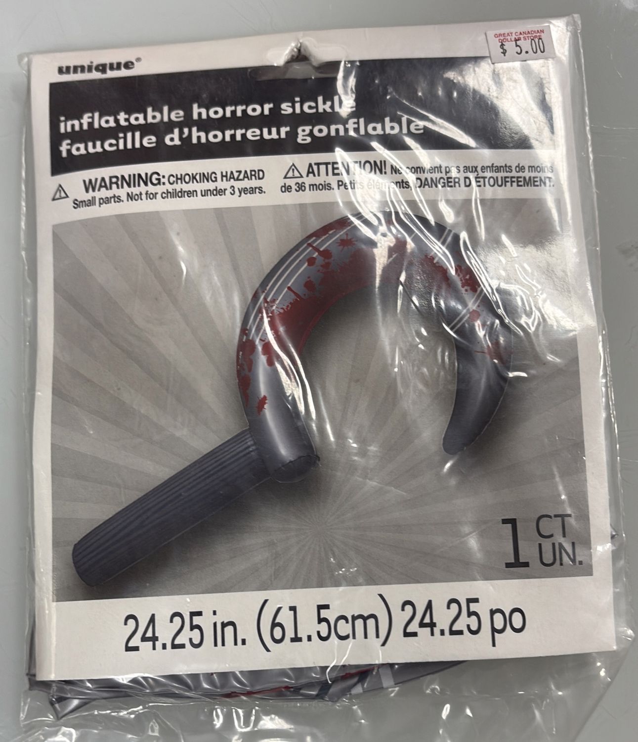 Inflatable horror sickle