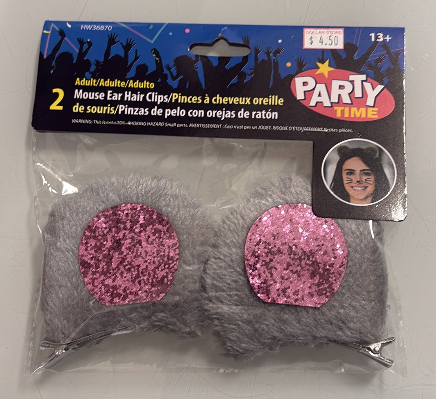 2 mouse hair clips