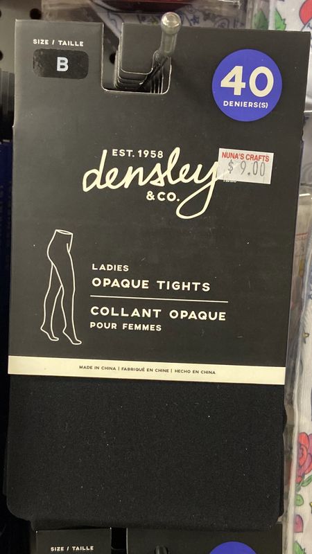 Densley: Size B Ladies Black Opaque Tights