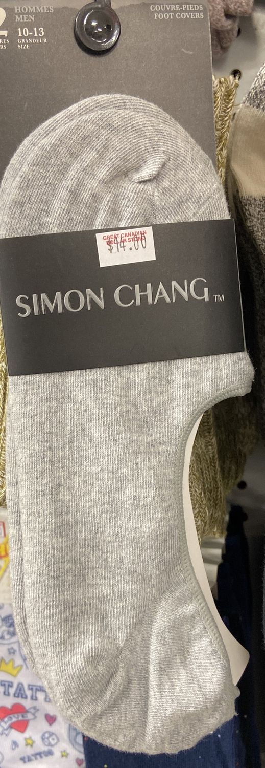 Simon Chang: 2x Mens Grey Foot Covers