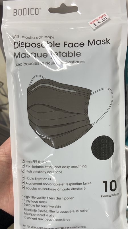 BODICO: 10px Black Disposable Face Masks