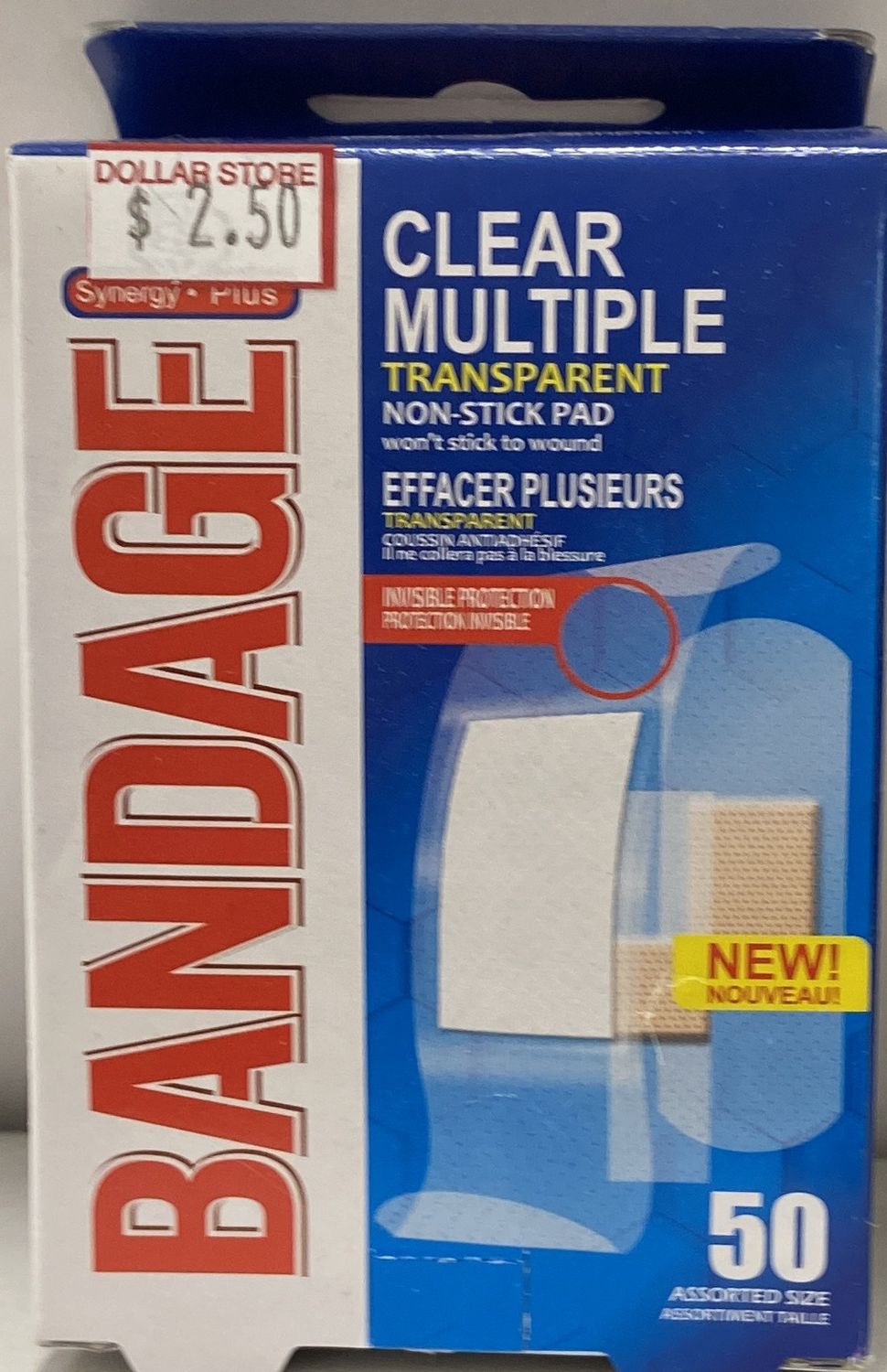 50pk Clear Multiple Size Transparents Bandages