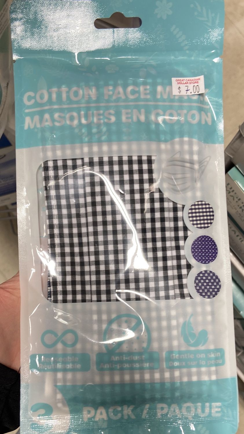 3pk Cotton Face Mask Asst. Prints