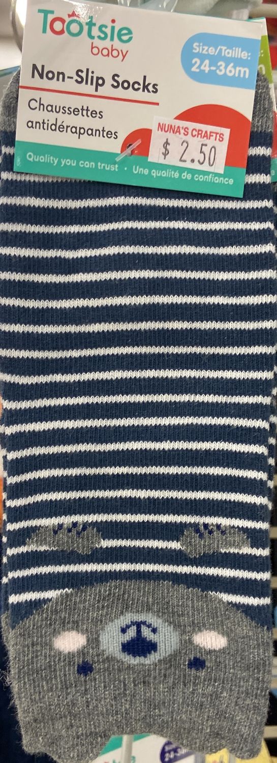 Tootsie: Baby Size 24-36m Grey Bear Socks