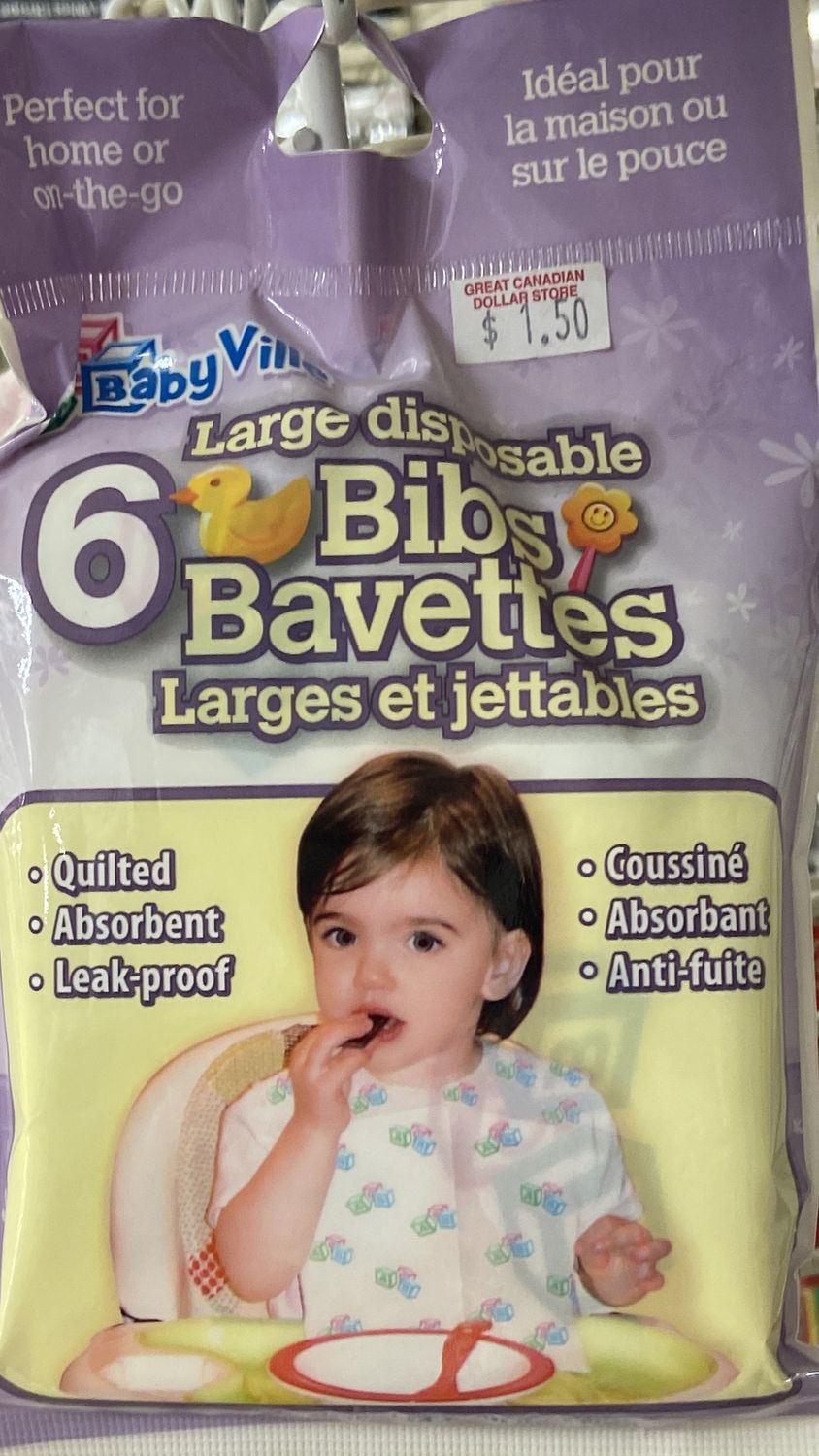 6x Latge Disposabke Bibs