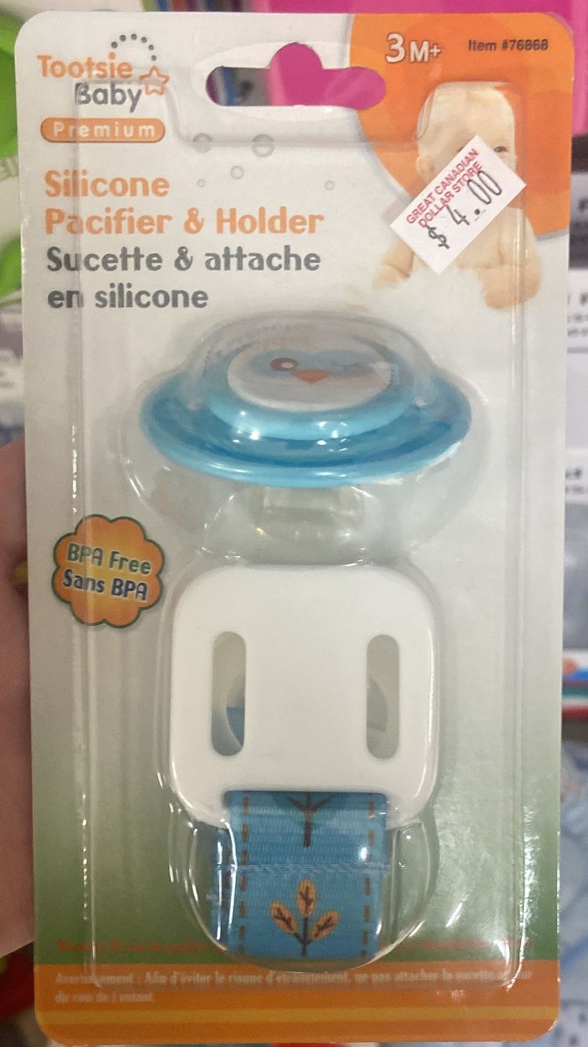 Tootsie: Silicone Pacifier &amp; Holder
