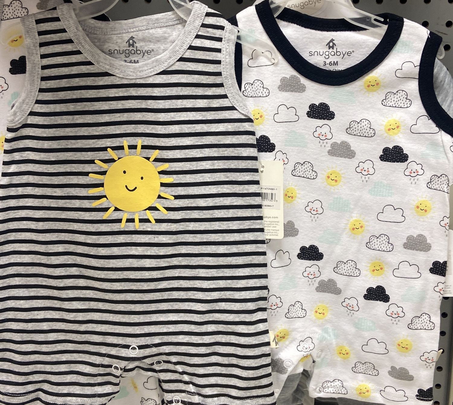Snugabye: Asst. Print 3/6 Months Baby Shorts Jumpsuit