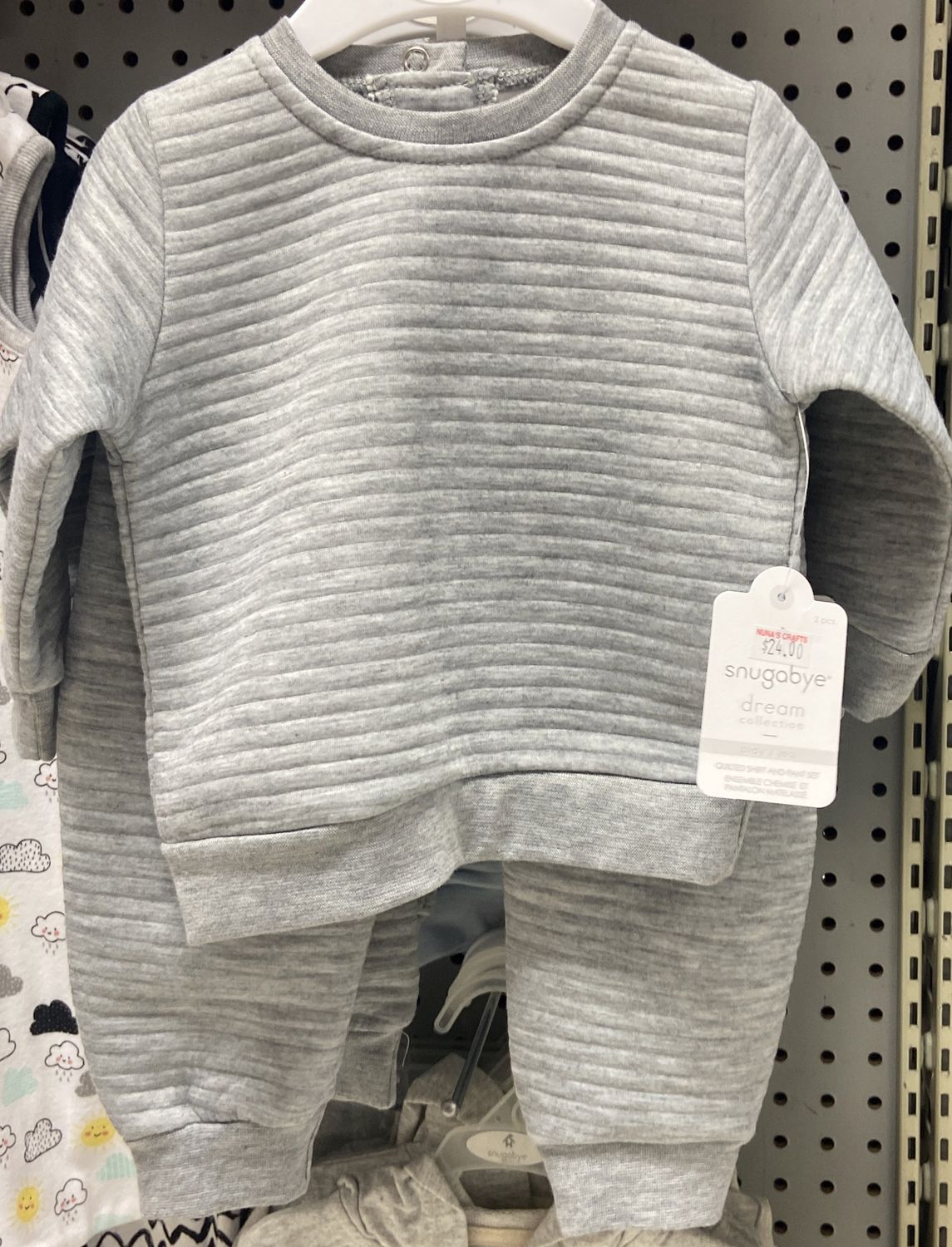 Snugabye: Grey Quilted Shirt &amp; Pant Set