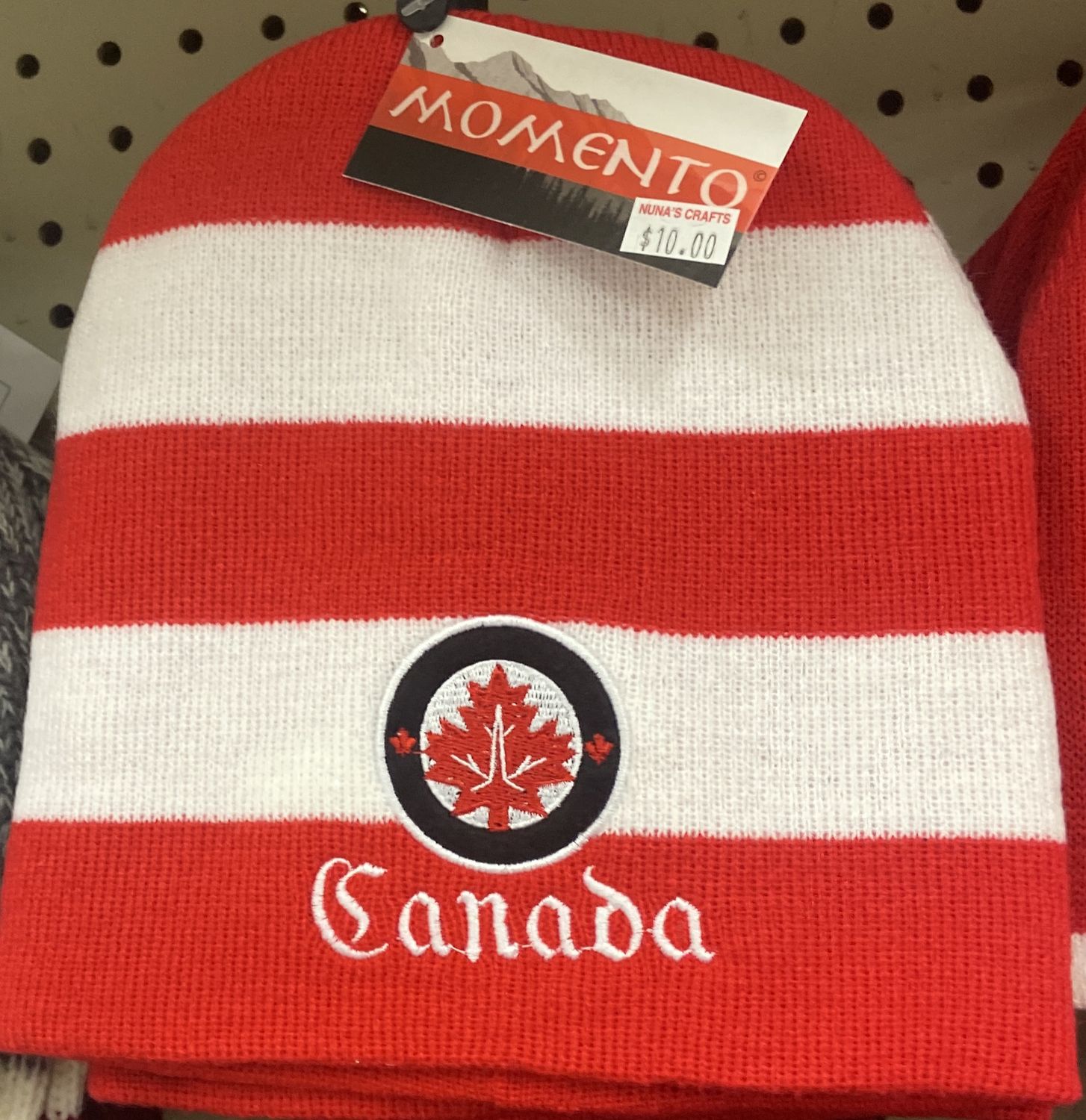 Flag Matrix: Canada Red/White Striped Touque