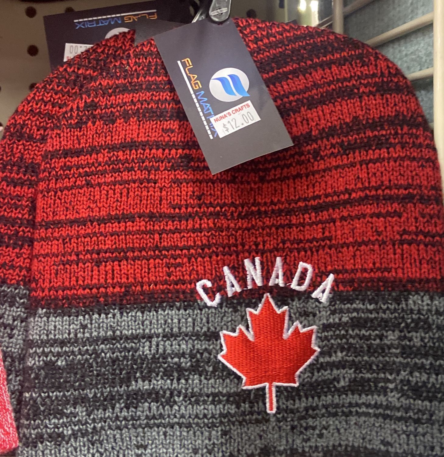 Flag Matrix: Red/Grey Canada Embroidered Touque