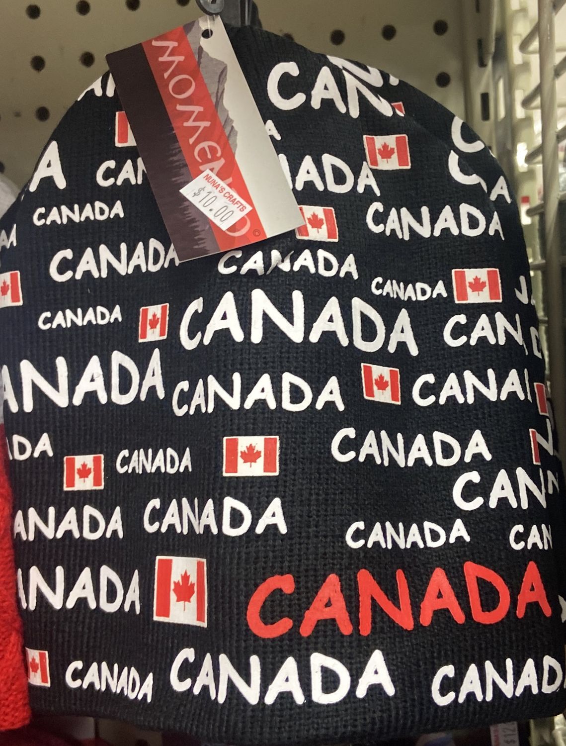 Flag Matrix: Black Touque with “Canada” All Over