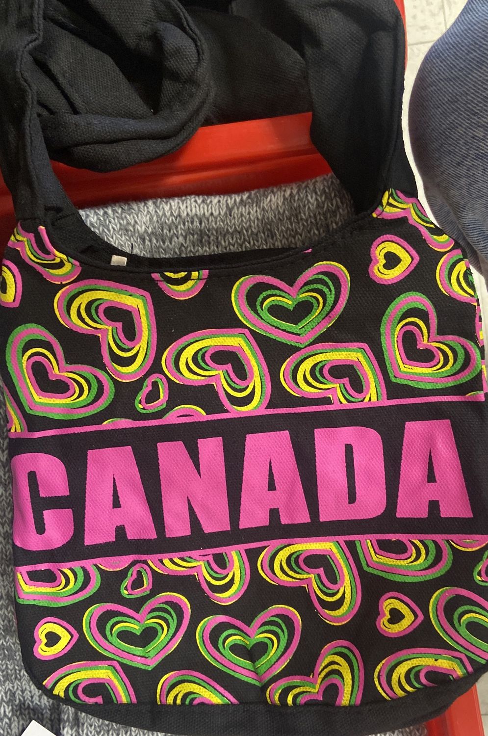 Flag Matrix: Canada Cross Body Bag with Hearts