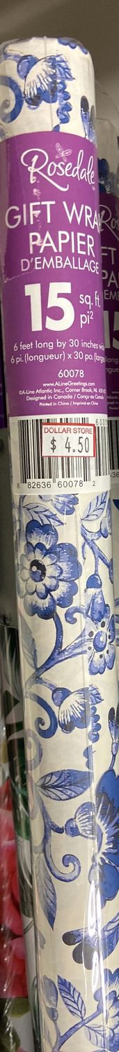 Rosedale: Blue&amp;White Floral Gift Wrap