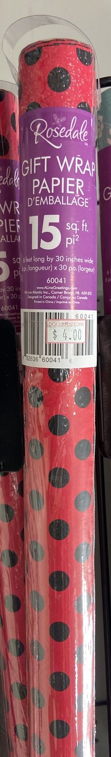 Rosedale: Pink with Black Dot Gift Wrap Roll