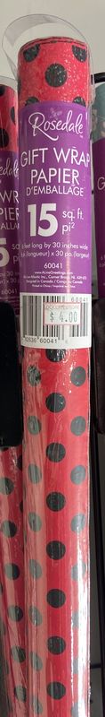 Rosedale: Pink with Black Dot Gift Wrap Roll
