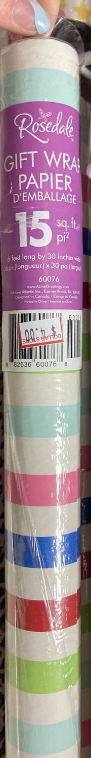 Rainbow Striped Gift Wrap Roll