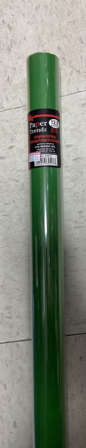 Paper Trendz: Green Cellophane Gift Wrap