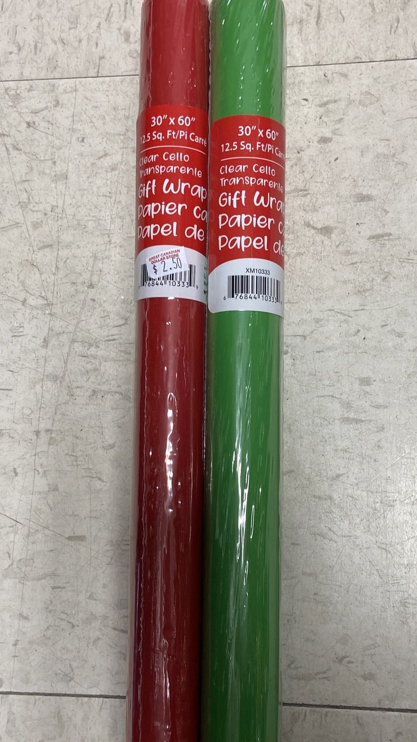 The Wrap Factory: Red/Green/Black Clear Cello Gift Wrap