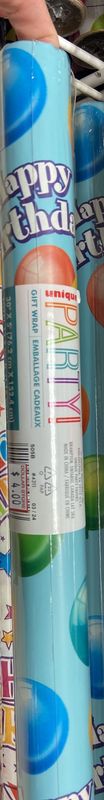 Unique: “Happy Burthday” + Balloons Gift Wrap