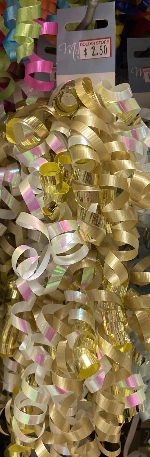 MillBrook: 2x Gold Mix Curly Ribbons