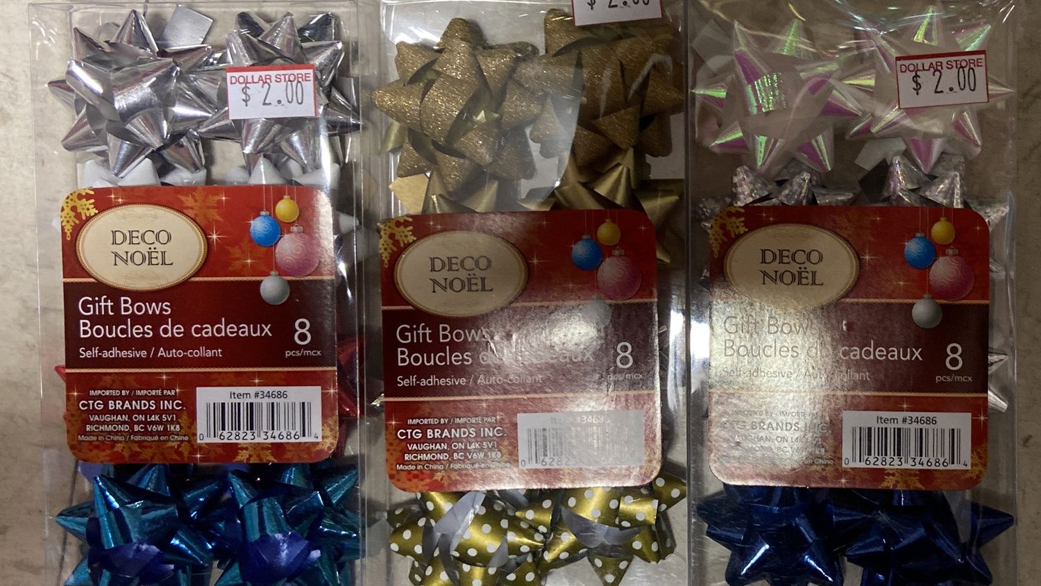 Deco Noel: 8pk Asst. Color Min Bows