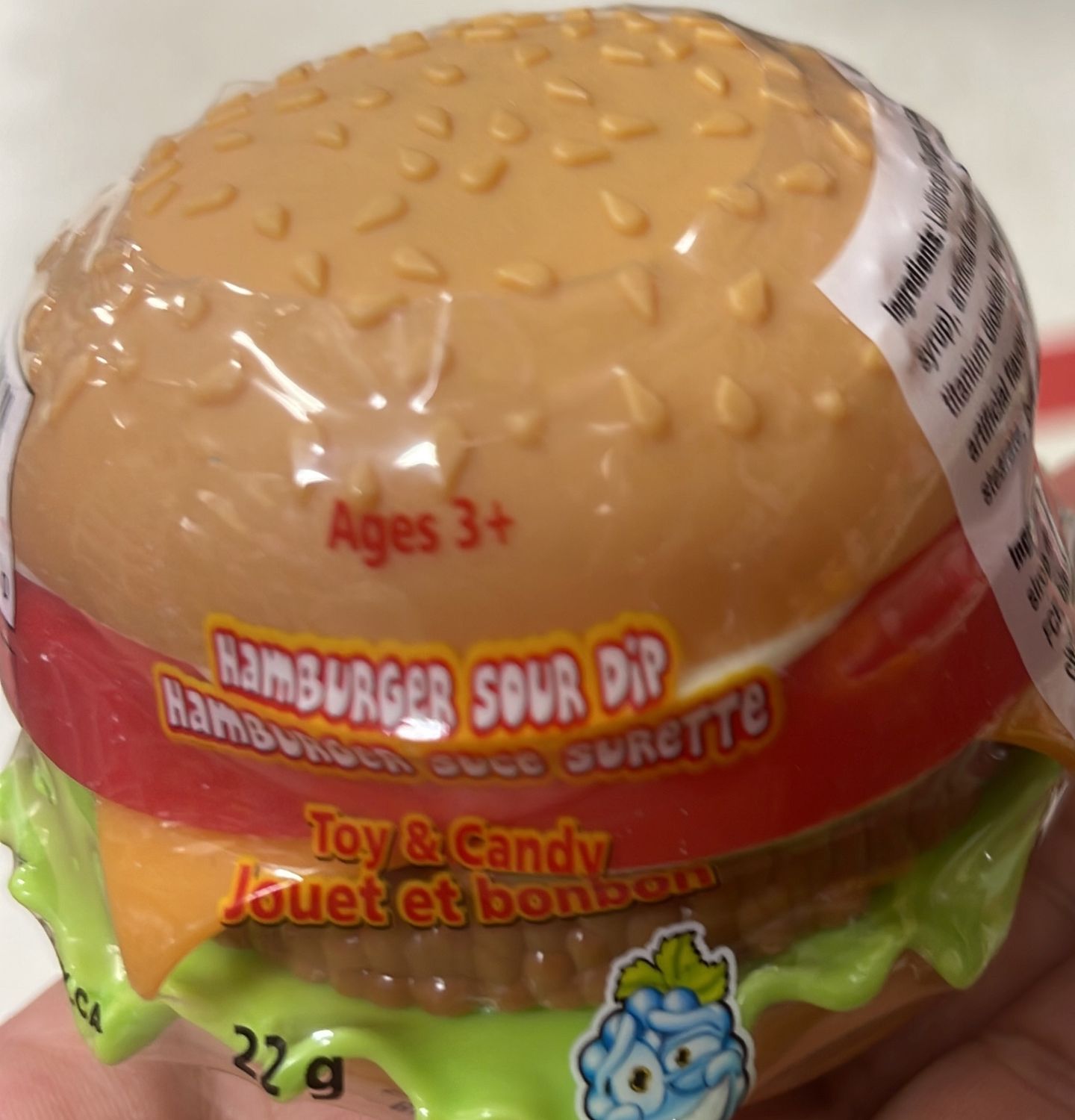 Hamburger Shaped Sour Dip and Toy