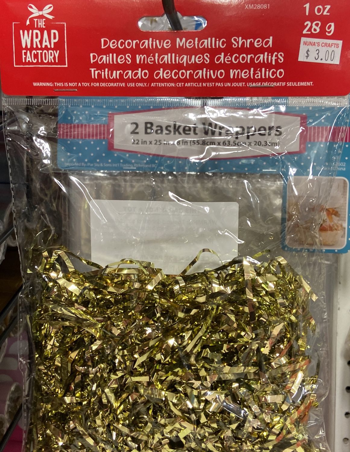 The Wrap Factory: Gold Metallic Shred