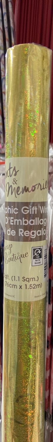 Moments &amp; Memories: Gold Holographic Gift Wrap
