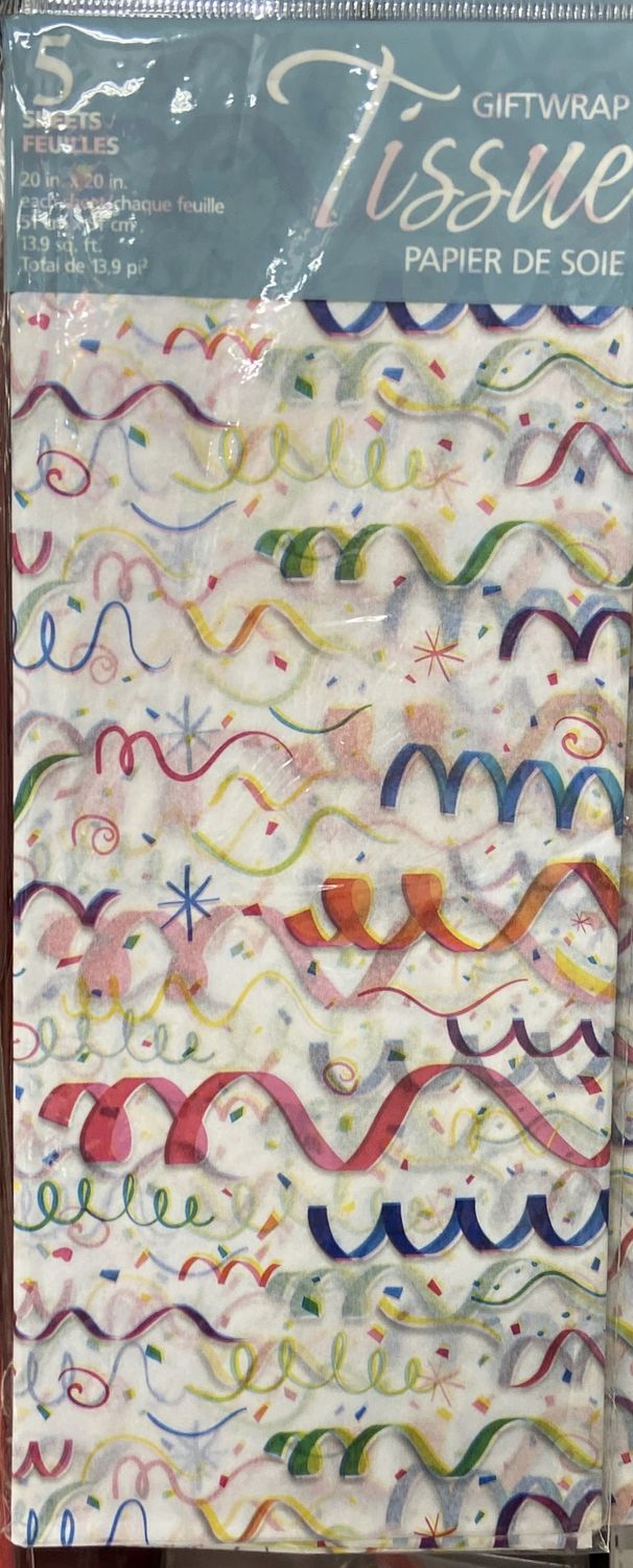 MillBrook: 5pk Streamer Print Tissue Paper