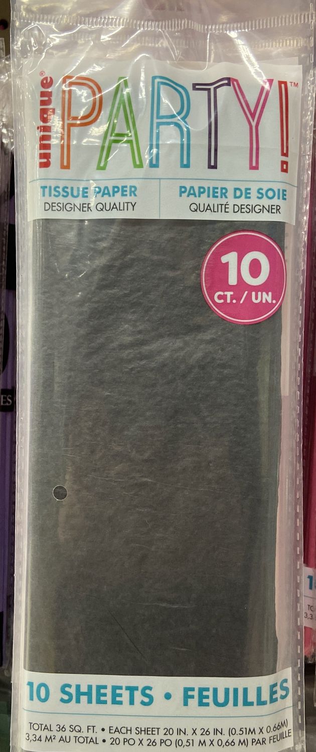 Unique: 10pk Black Tissue Paper