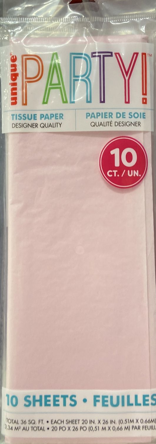 Unique: 10pk Pastel Pink Tissue Paper