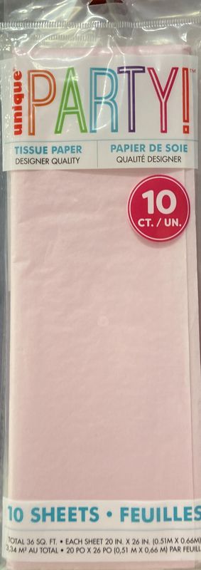 Unique: 10pk Pastel Pink Tissue Paper