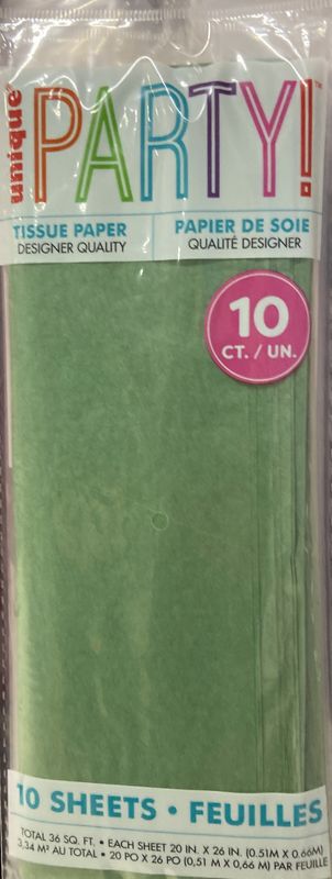 Unique: 10pk Green Tissue Paper