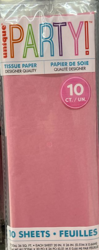 Unique: 10pk Hot Pink Tissue Paper