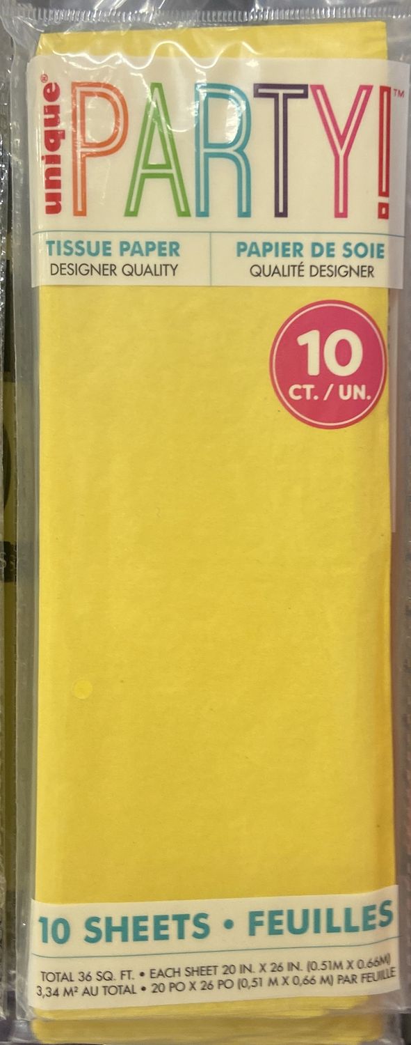 Unique: 10pk Yellow Tissue Paper