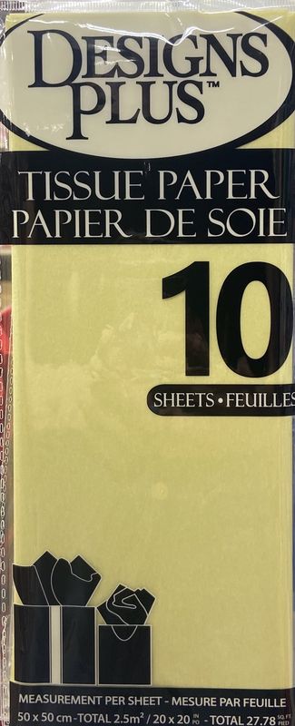 Designs Plus: 10pk Yellow Tissue Paper