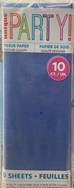 Unique: 10pk Royal Blue Tissue Paper