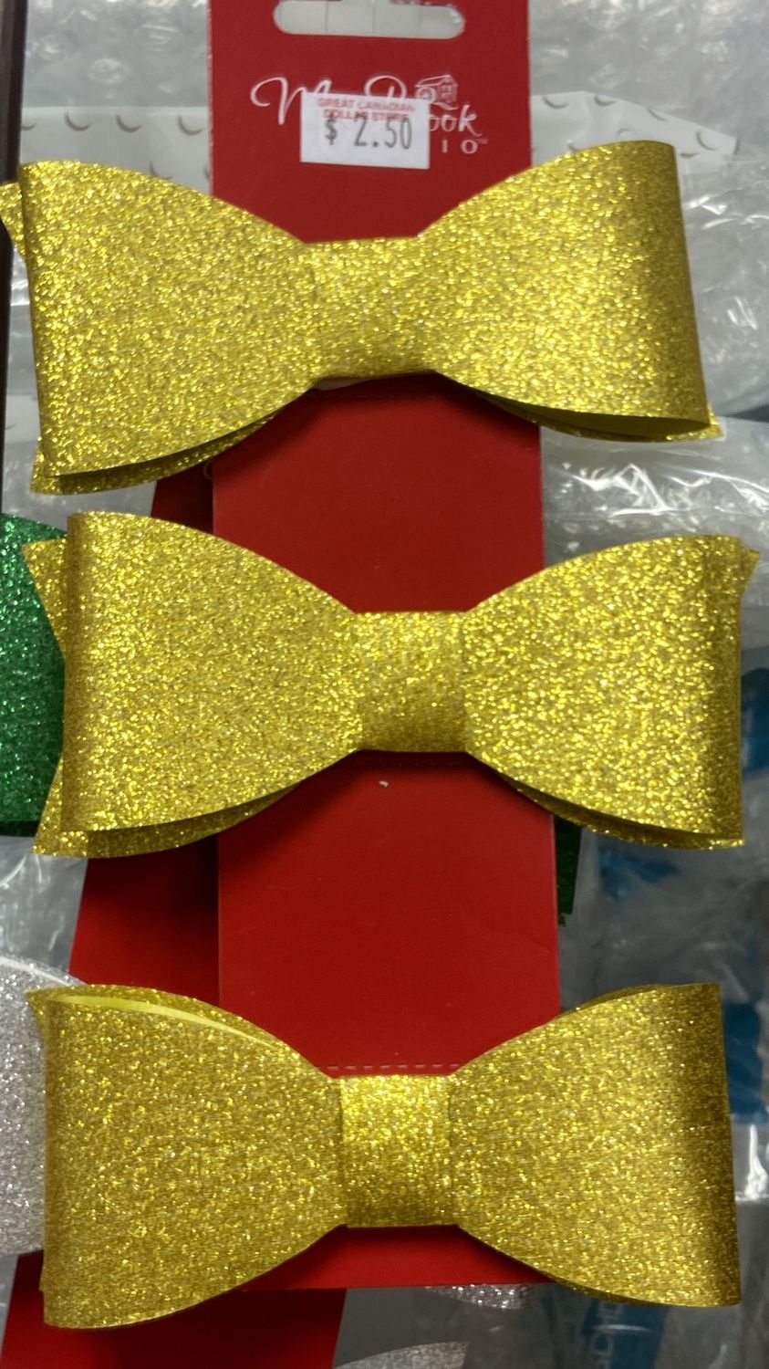 MillBrook: 3x Asst. Glitter Xmas Bows