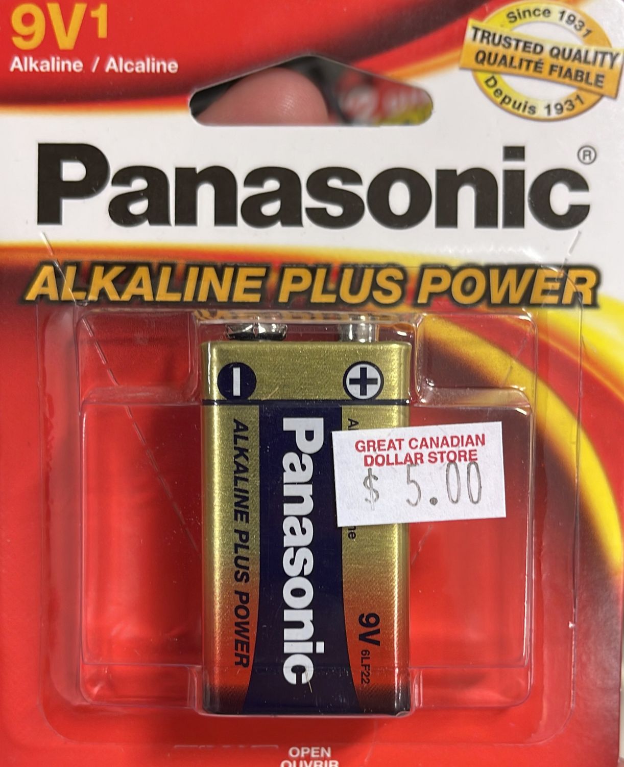 1pk Panasonic 9V Batteries 