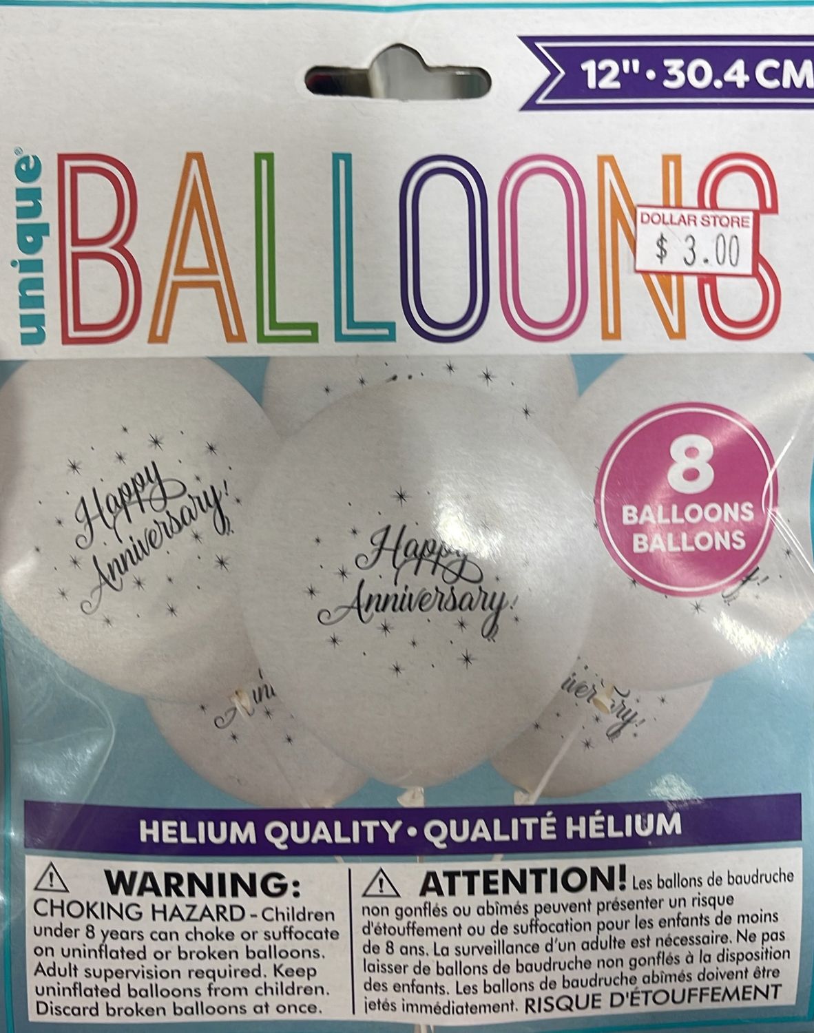 Unique: 8pk &quot;Happy Anniversary&quot; Latex Balloons