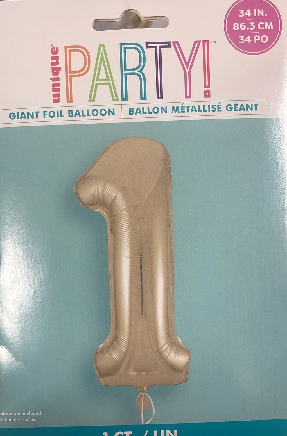 Unique: 24&quot; Gold #1 Supershape Foil Balloon