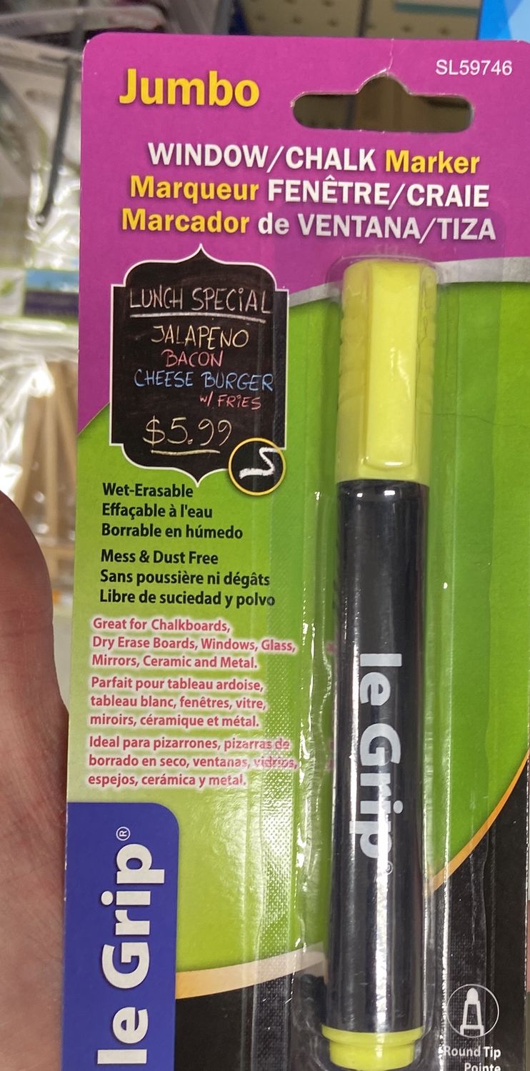 Jumbo Yellow Window Chalk Marker