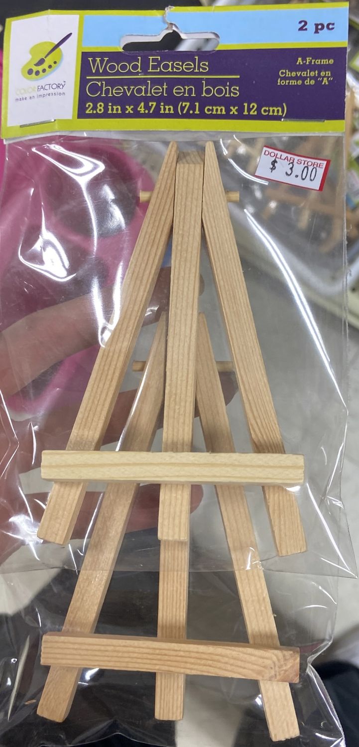 Color Factory: 2x Wood Easels 2.8&quot; x 4.7&quot;
