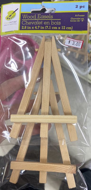 Color Factory: 2x Wood Easels 2.8&quot; x 4.7&quot;