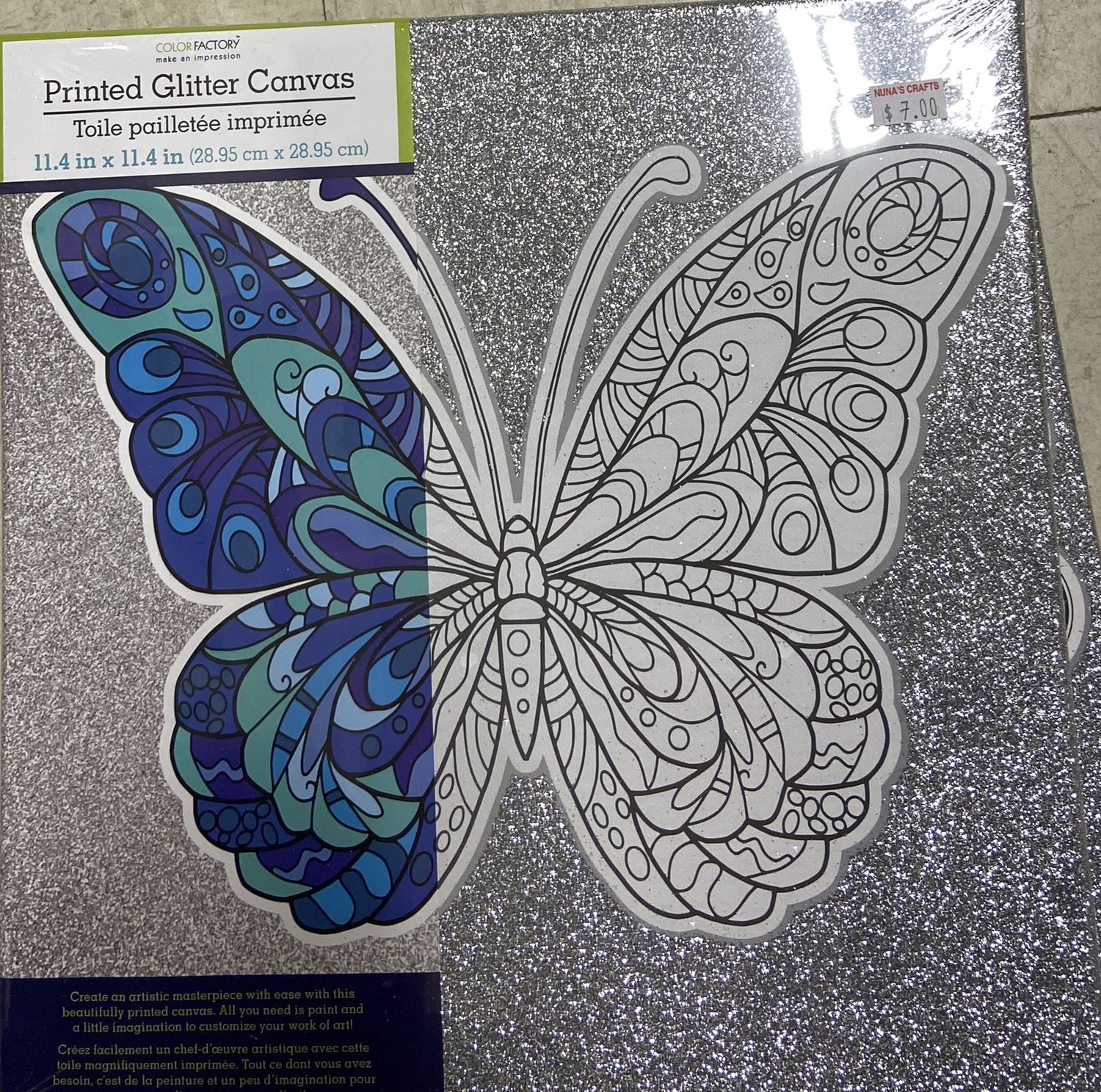 Color Factory: Butterfly Printed Glitter Canvas