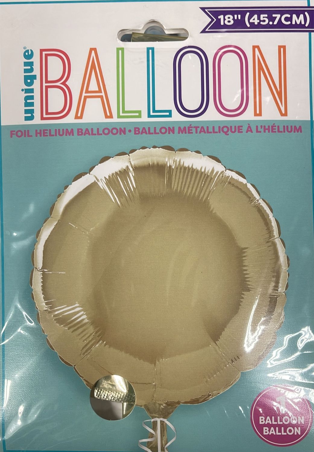 Unique: 18&quot; Gold Circle Foil Balloon 