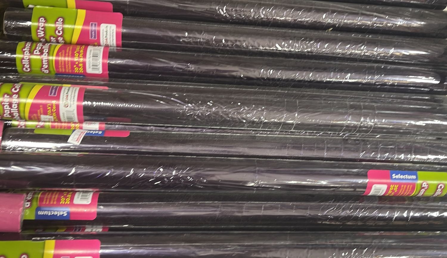 black cellophane wrap