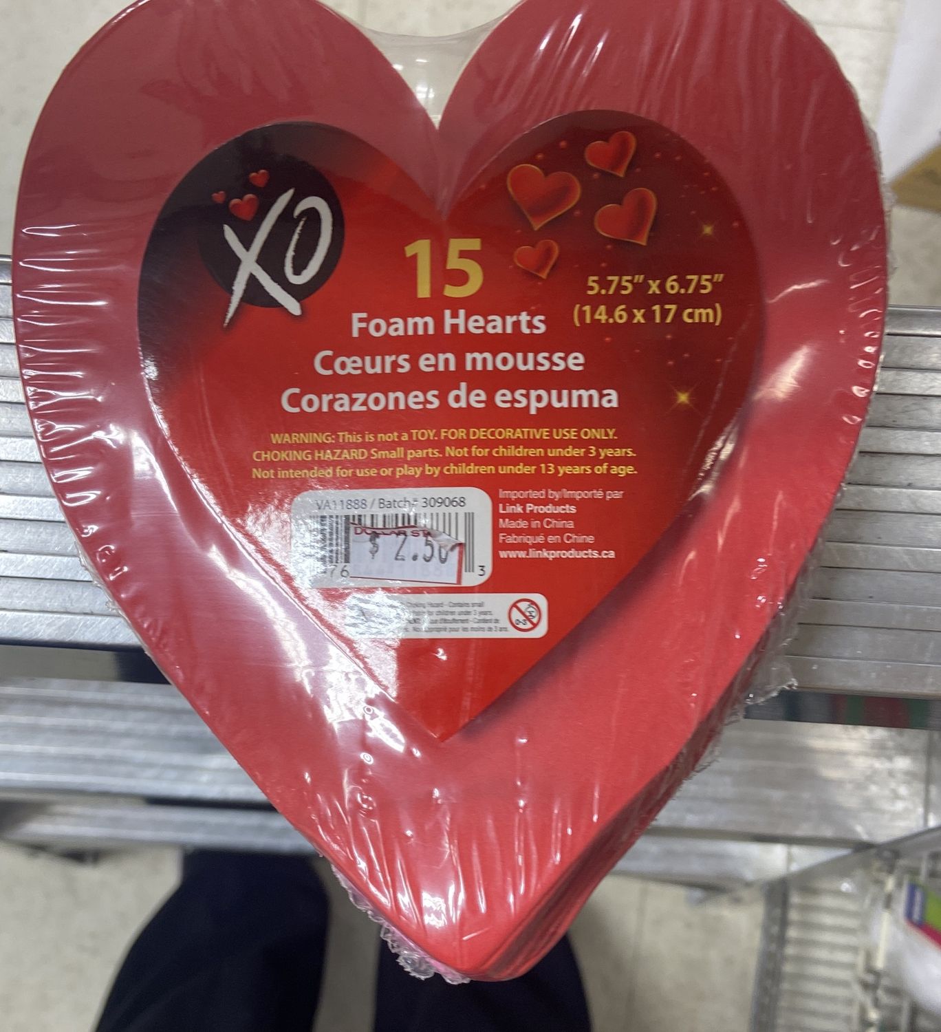 XO: 15x Foam Hearts