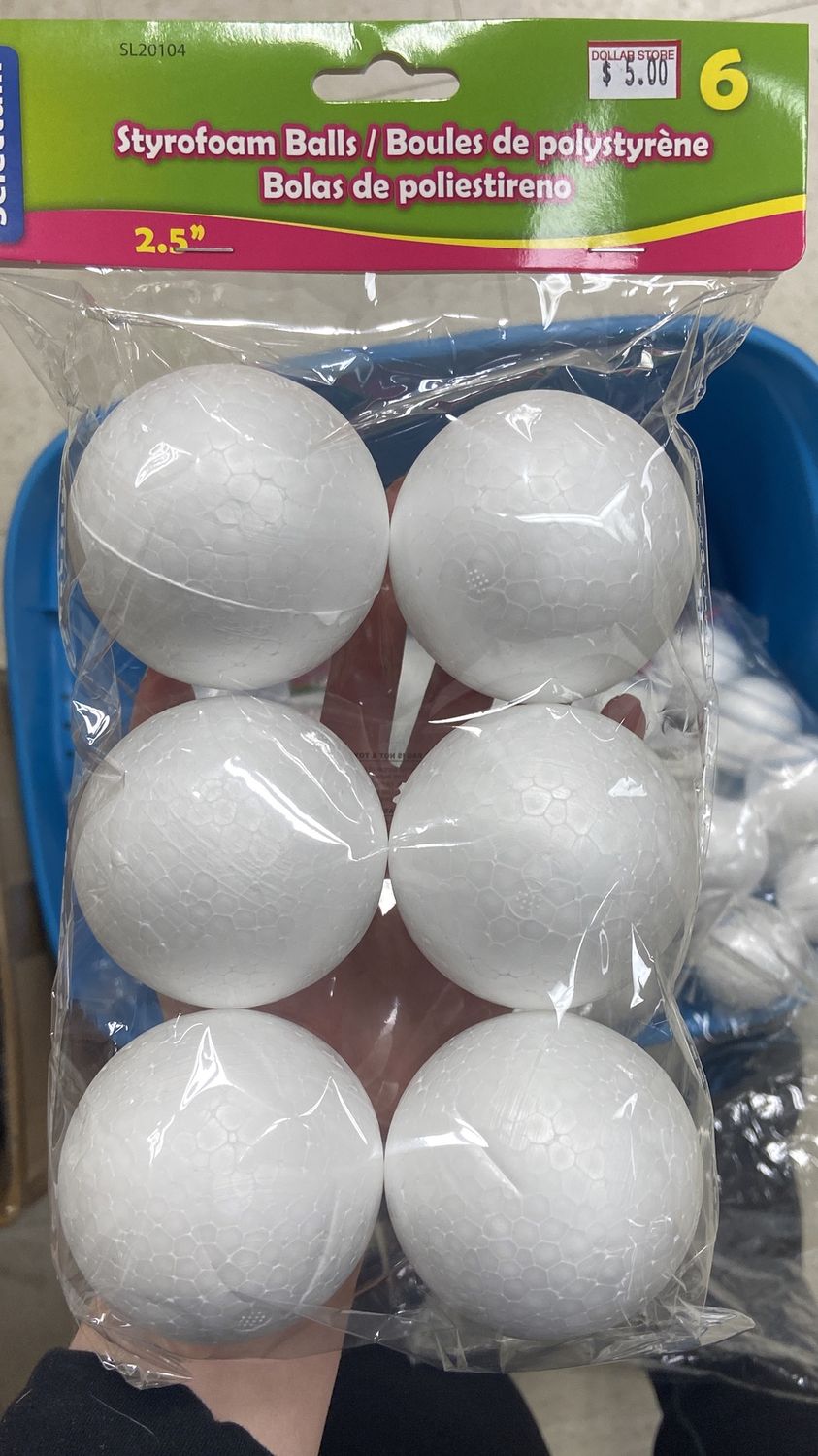 Selectum: 6x 2.5&quot; Styrofoam Balls