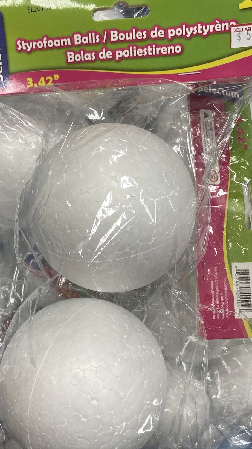 Selectum: 2x 3.42&quot; Styrofoam Balls